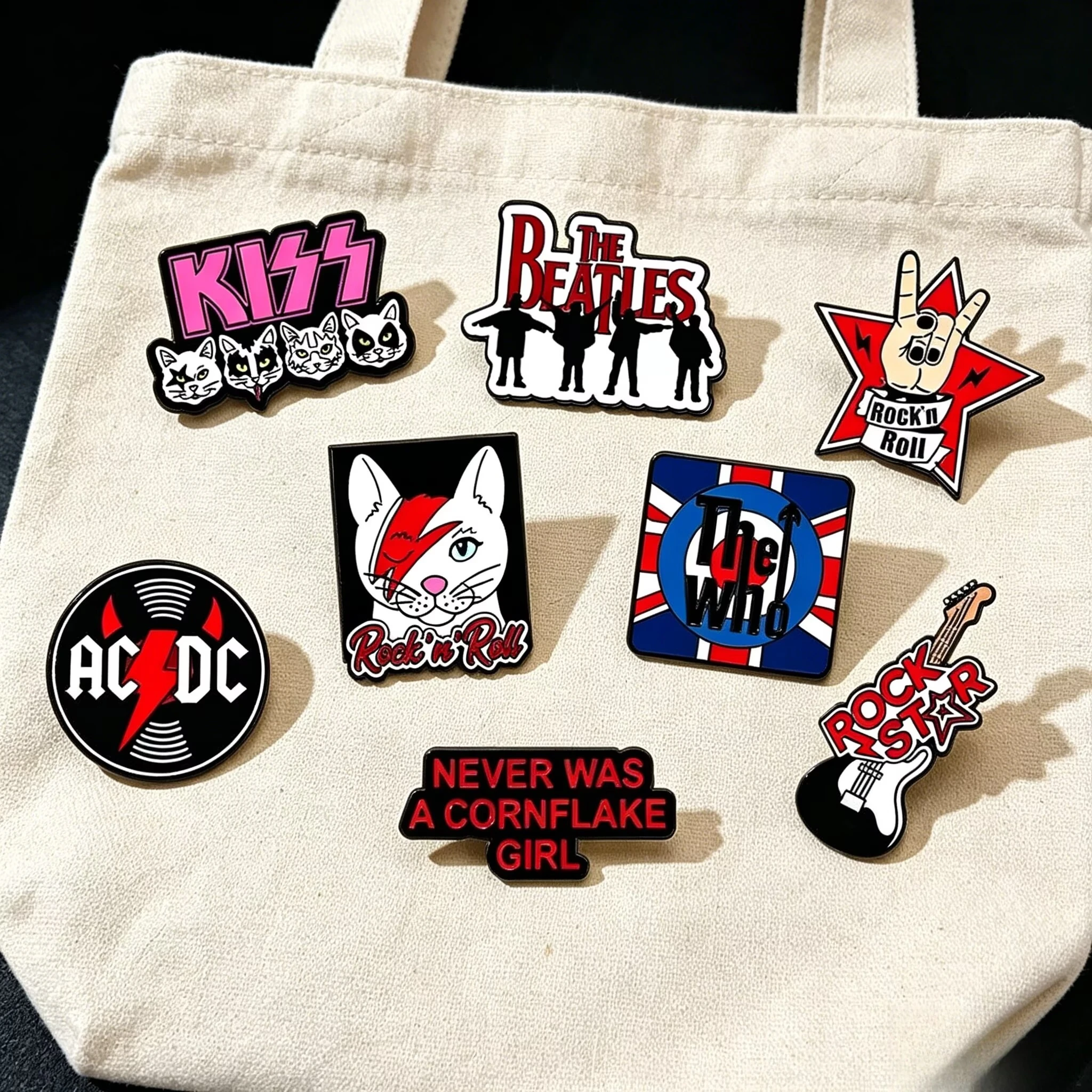 2026 NewKISS Rock Bands Pop Music Logo Badges ROCK STAR Enamel Metal Lapel Pin Backpack Hoodie Decoration Singer Group fans Gift