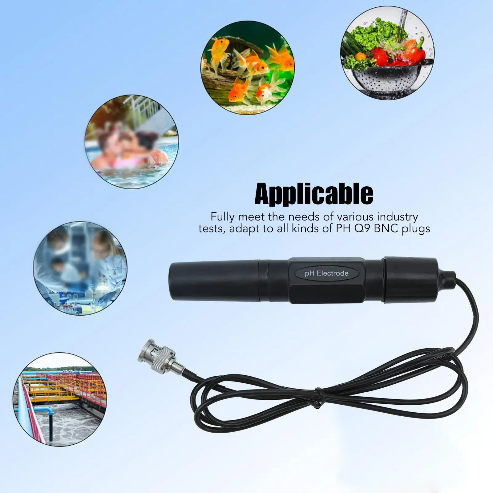 PHProbeSensorAlta precisiónWaterproofAquariumReemplazoElectrodo