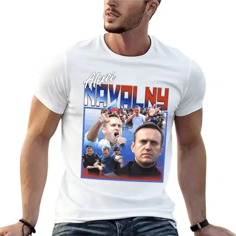 Personalized MensClothes Short Sleeve Streetwear Plus Size Top Tee Alexei Navalny Homage Oversize T-Shirts men clothing harajuku