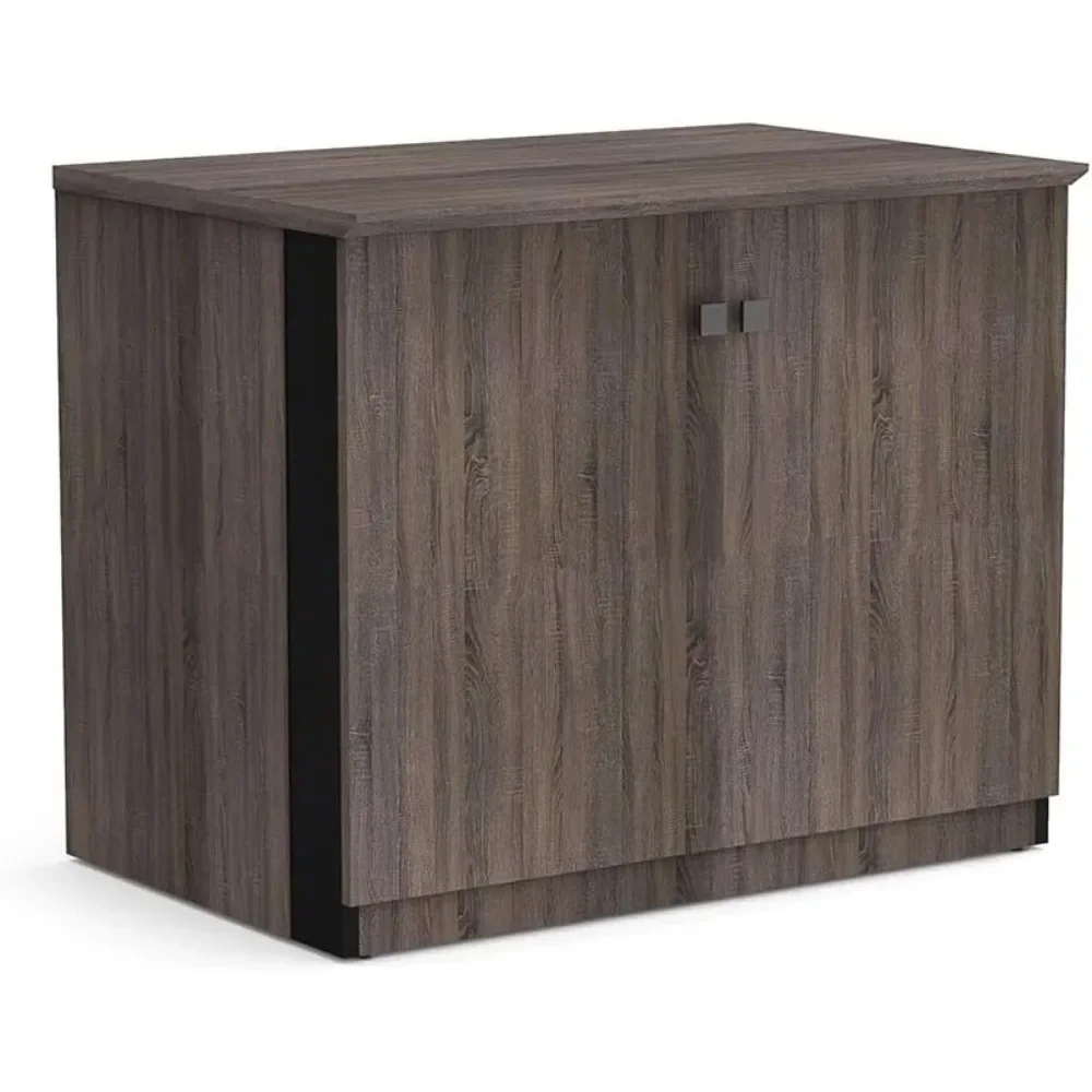 

Allure 36" x 24" Desk Height Storage Cabinets 2 Wood Doors Commercial Grade Stain, Scratch, Heat Resistant Top Two Tone