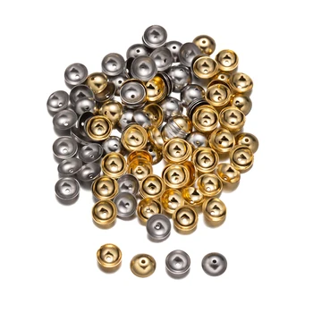 50 szt. Zaślepki ze stali nierdzewnej z wydrążonymi koralikami do bransoletki naszyjnik biżuteria do robótek ręcznych DIYy materiały znaleziska