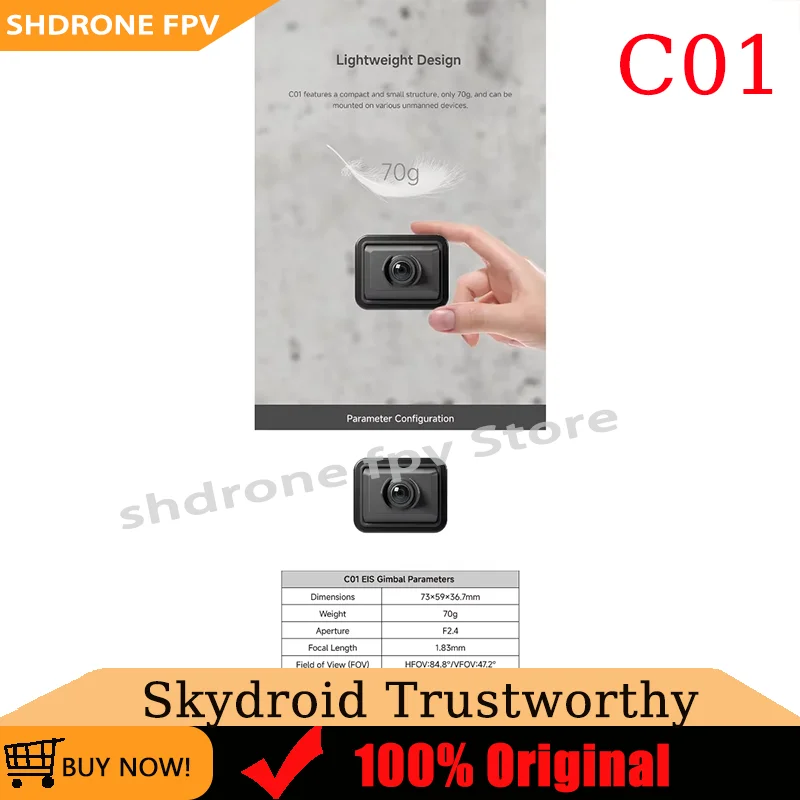 Skydroid C01 FPV Camera 1000TVL CMOS 2.1mm Wide Angle Lens WDR with Bracket for FPV Racing Drone Quadcopter