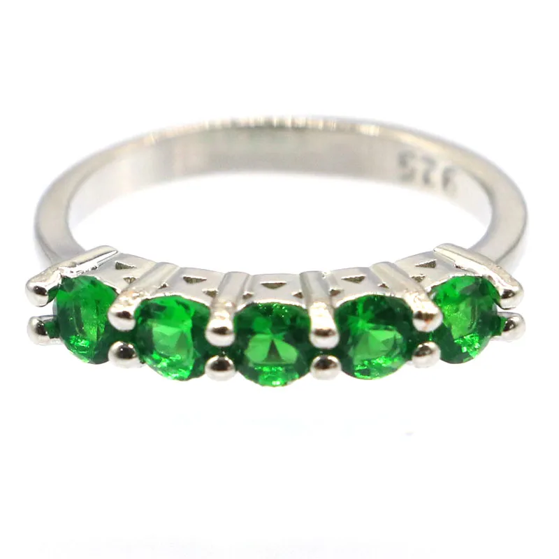 2.5g Real 925 Solid Sterling Silver Customized Ringss Iolite Raspbery Rhodolite Garnet Green Tsavorite Garnet Emerald Many Sizes