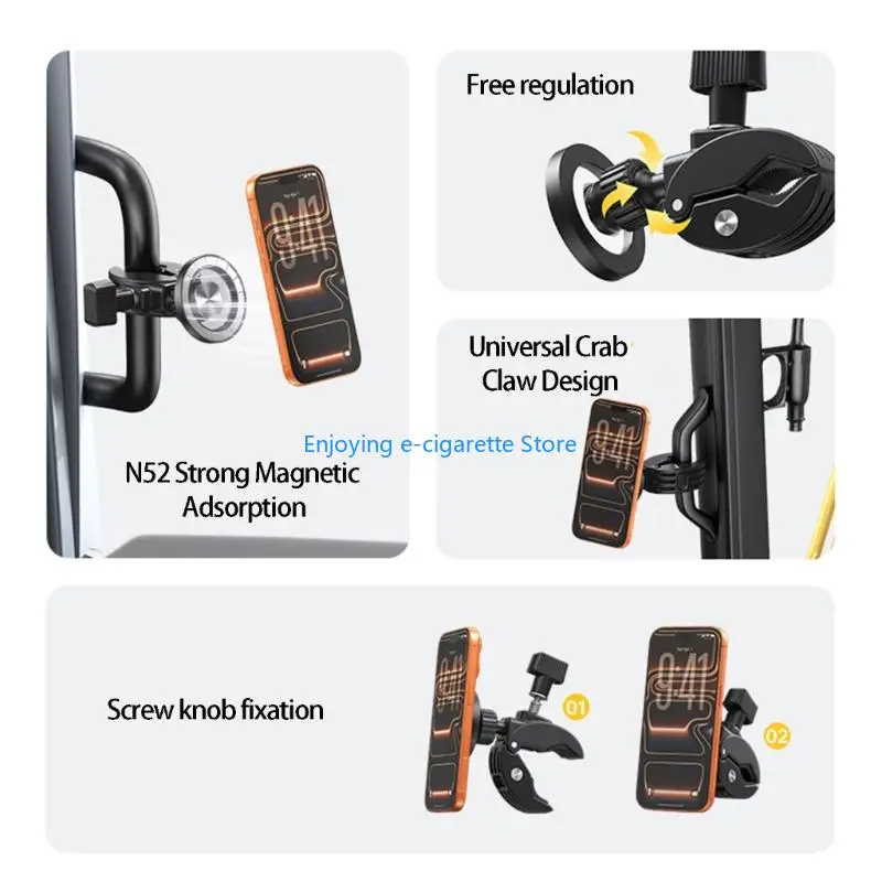 Multifunktionale magnetische Handyhalterung für Autos und LKWs, mühelose Einhandbedienung und vollständige Winkeleinstellung – Detail 10