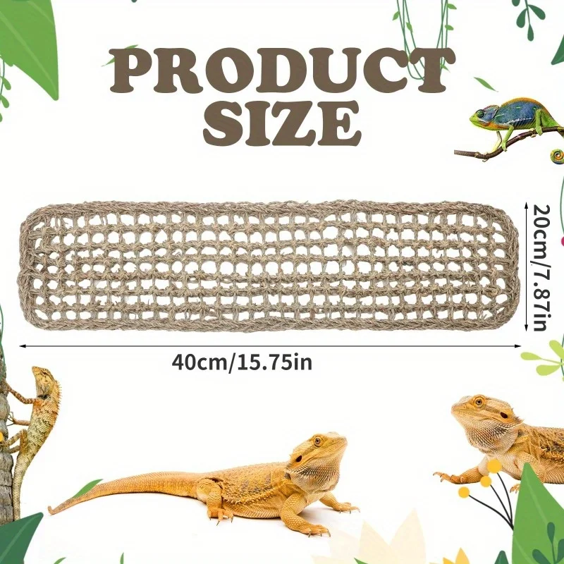 1PC Bearded Dragon Hammock Reptile Lounger for Chameleon Lizards Gecko Snakes Lguana Reptiles Geckos Grass Cushion Pet Bed Swing