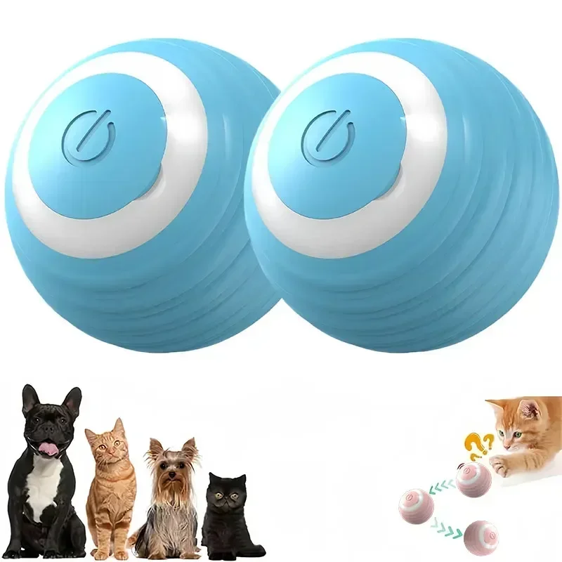 Interactive Cat Toys Ball Automatic Rotating Rolling Ball with USB Rechargeable pet Chase Toy Ball for Kitten Dog Playing