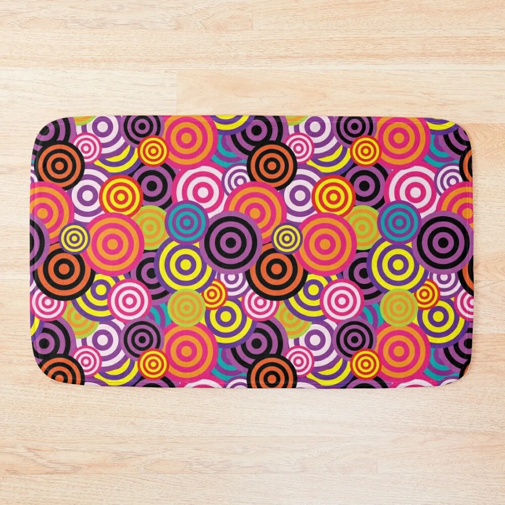 

SEA OF BRIGHT FUNKY CIRCLES Bath Mat Bathroom Deco Bathtub Carpet Waterproof Bathroom Rugs For Toilet Mat