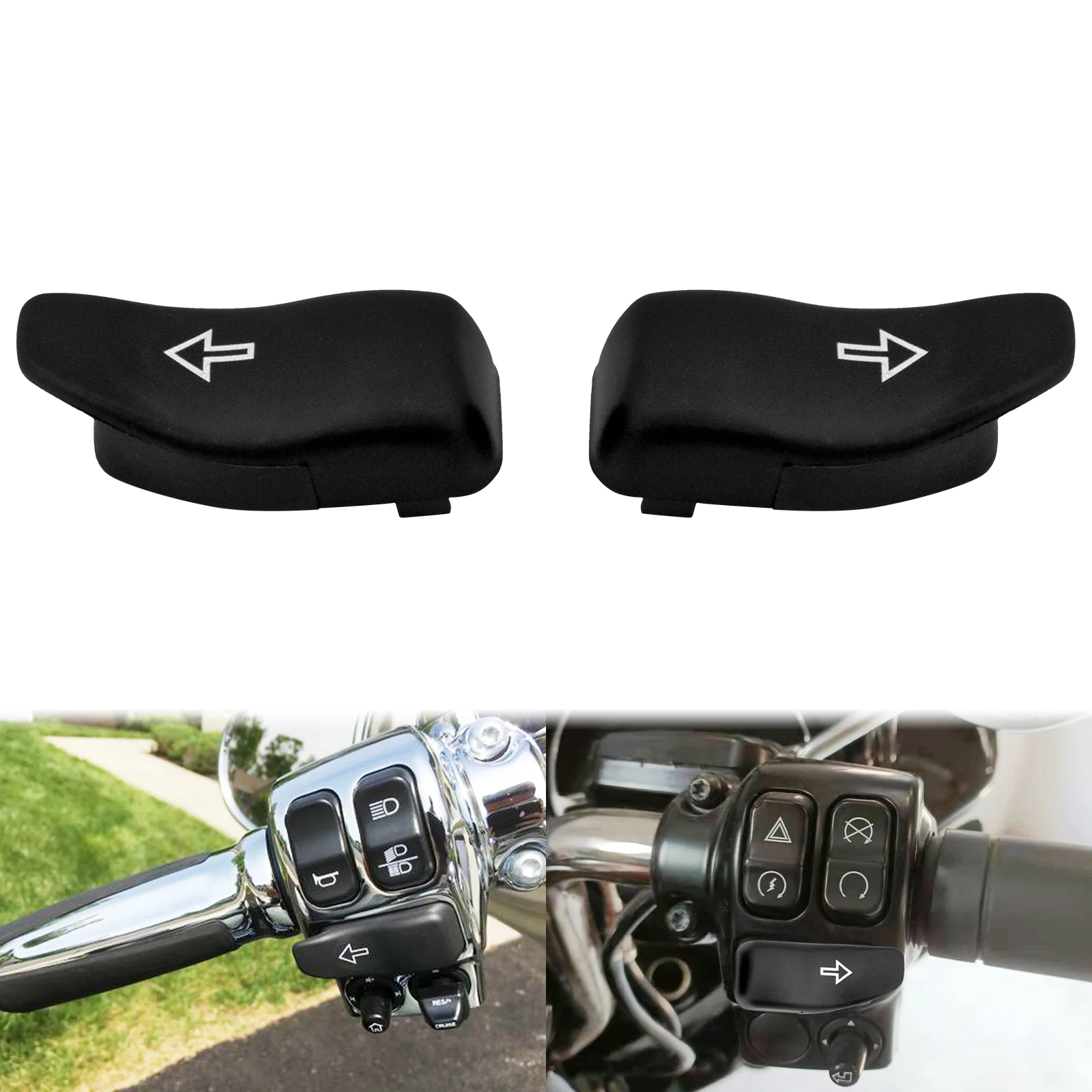 Motorcycle Extended Switch Turn Signal Extension Button Caps For Harley Touring Road Street Electra Glide FLHR FLHT Ultra 16-19