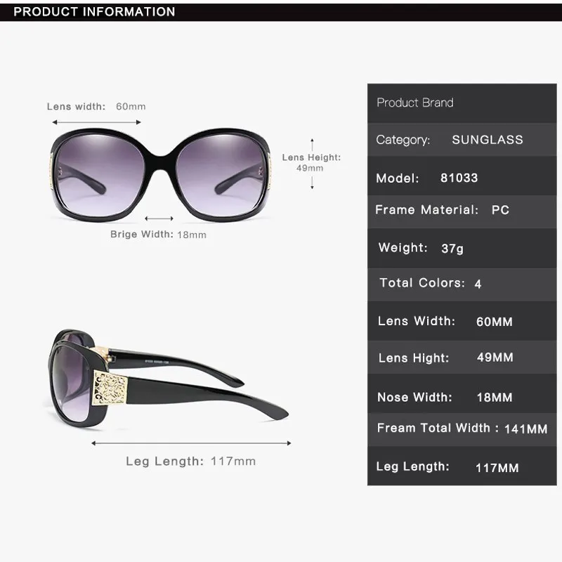 Top Oversized Black Sunglasses Fashion Women Large Size Big Retro Mirror Sun Glasses for women Lady Female Brand Designer