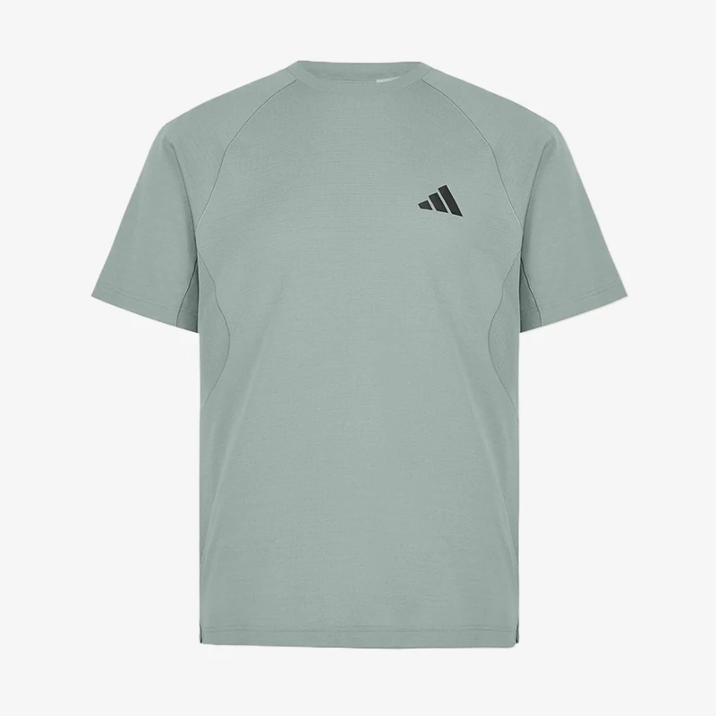 Adidas genuine new men's gray green training cool quick drying short sleeved T-shirt IA6094