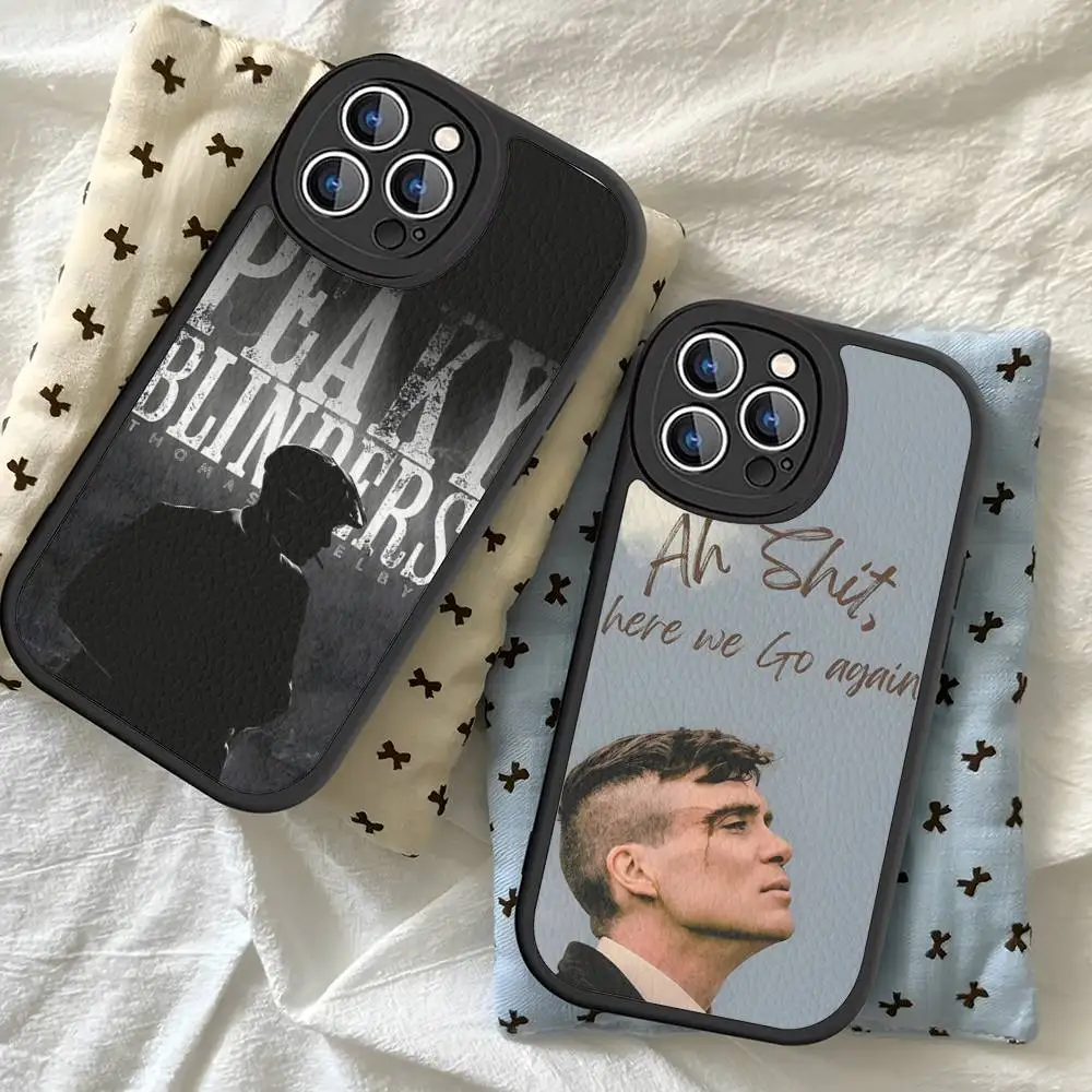 P-Peaky Blinders Tommy Shelby For IPhone 16 15 14 13 12 11 Pro Max Plus Leather Phone Cover