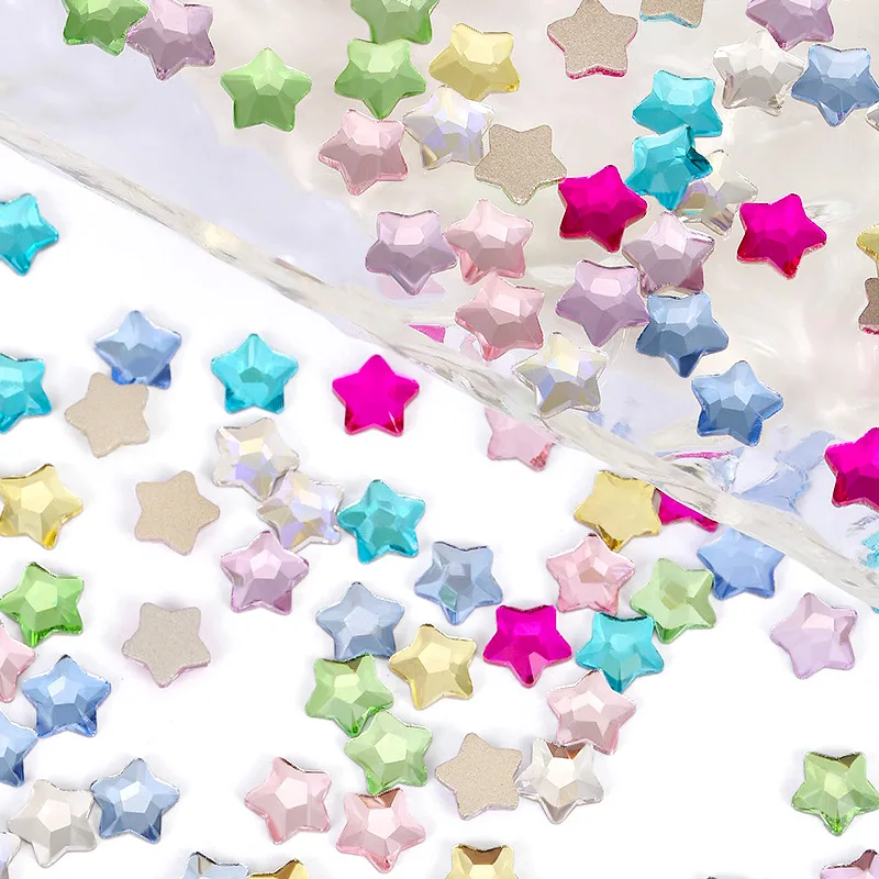 100pcs  Fat Star Colorful Diamond Mixed Decoration Love Square Moon Nail Enhancement Jewelry