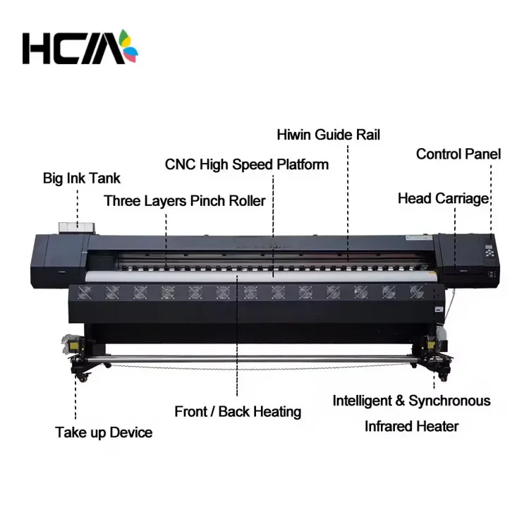 Sublimation Printer 8 Heads T Shirts Printing Machine Digital Inkjet Printers Large Format Bright Color High Quality