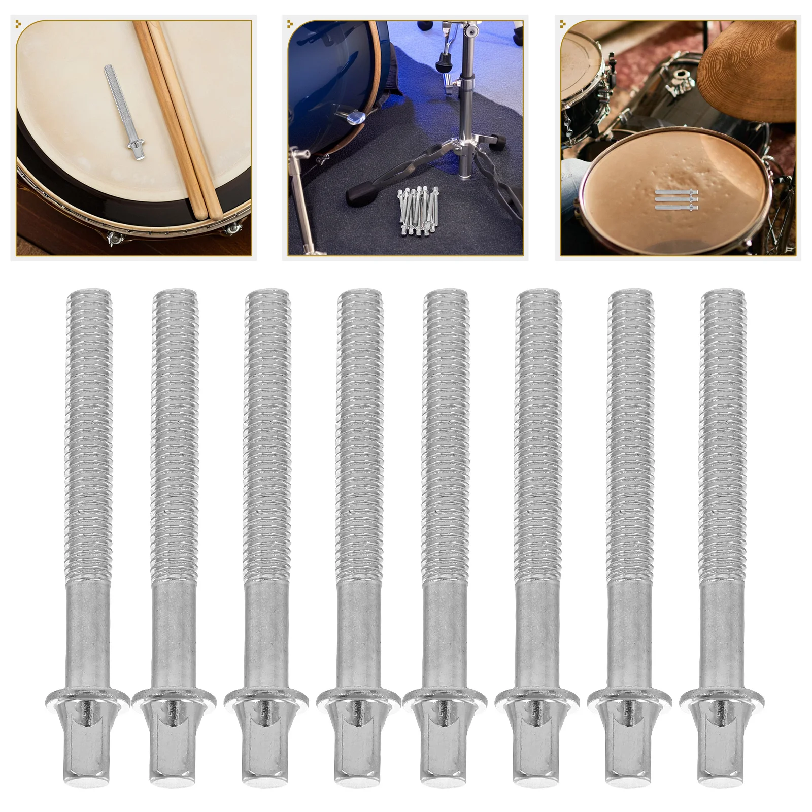 

12 Pcs Screw Percussion Instrument Drum Accessories and Parts Metal Supports Stand Screws