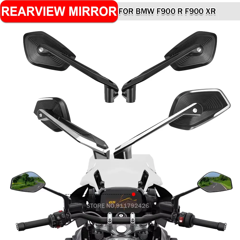 Motorcycle Side Rear View Mirror Aluminum Rearview Mirrors For BMW F900 XR F900 R F800R R1200GS LC ADV R1250GS R1300GS Adventure