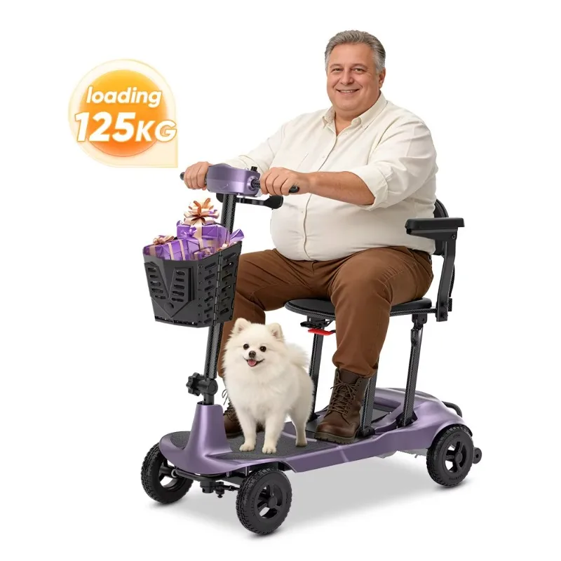 Scooter De Movilidad Ultraligero Carbono 12.5kg Portatil Para Ancianos Scooter Larga Autonomia Para Viaje Al Aire Libre