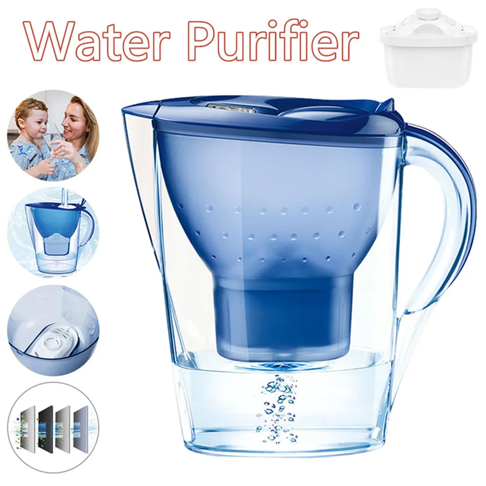 Purificatore d'Acqua 3.5L, Bollitore con Filtro per Uso Domestico, 1 Filtro Anticalcare, Cartucce Filtranti a Carbone Attivo, Caraffe Filtranti per Acqua