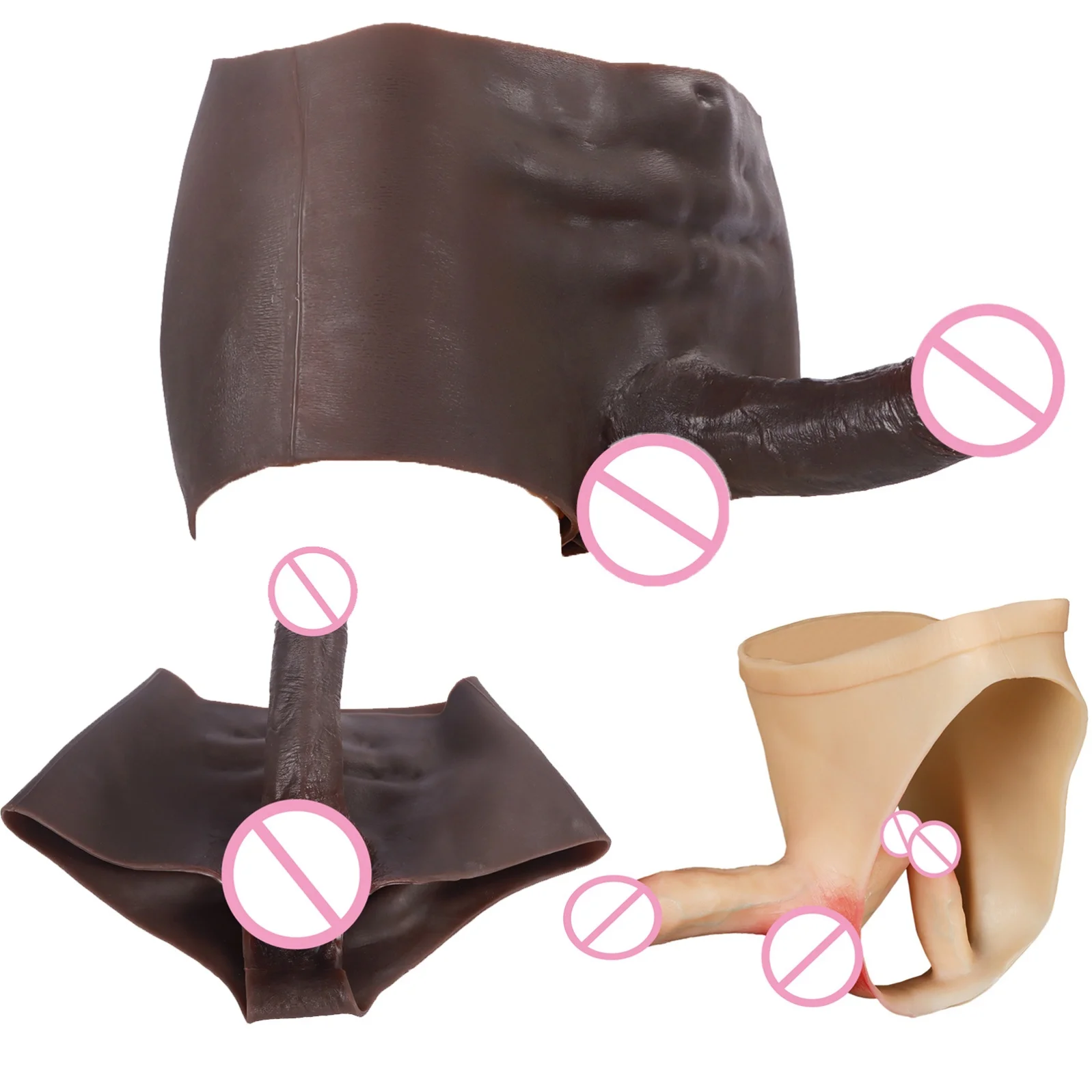 Huge Dildo Pants Vaginal Anal Dual-Use Wearable Dildo Pants Solid Strap On Dildo Sex Toys For Women Men G-Spot Prostate Masaage