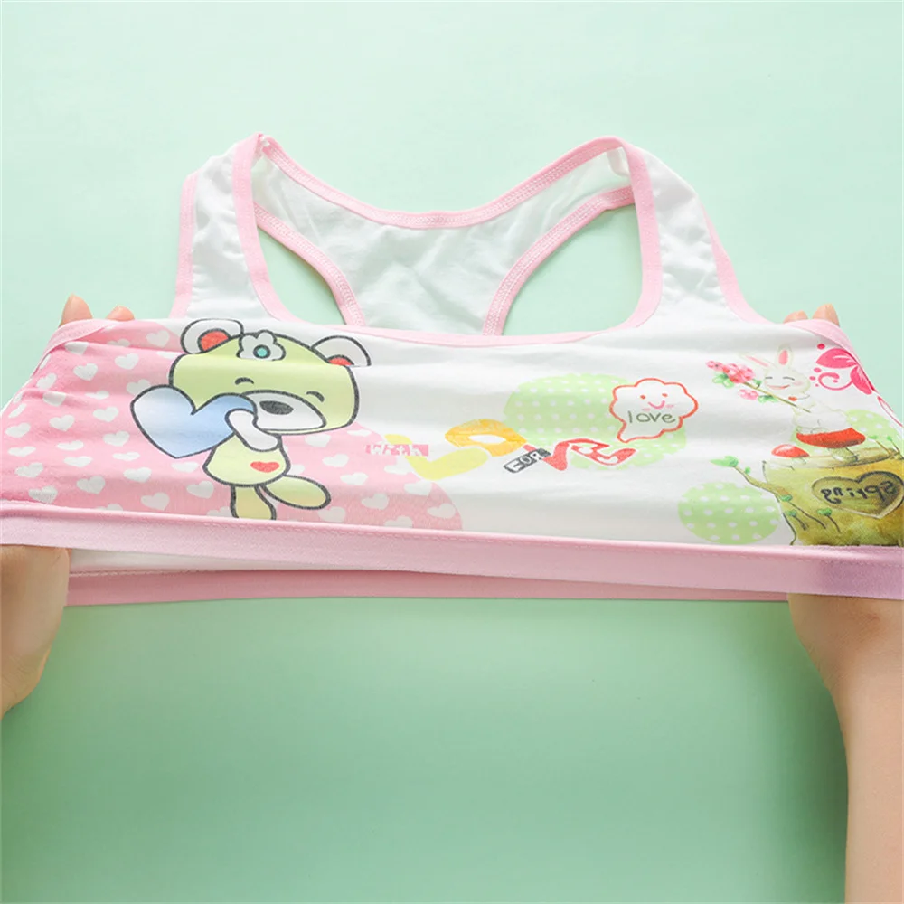 2024 Summer New Girl Development Period Seamless Children's Tube Underwear Vest White/Pink 3 PCS a Lot