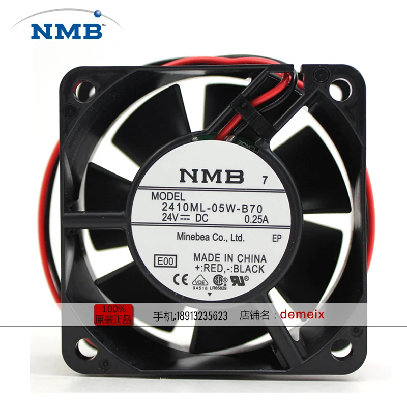 

НОВЫЙ NMB-MAT NMB 2410ML-05W-B70 6025 24 В 0,25 А 2 линии охлаждающий вентилятор