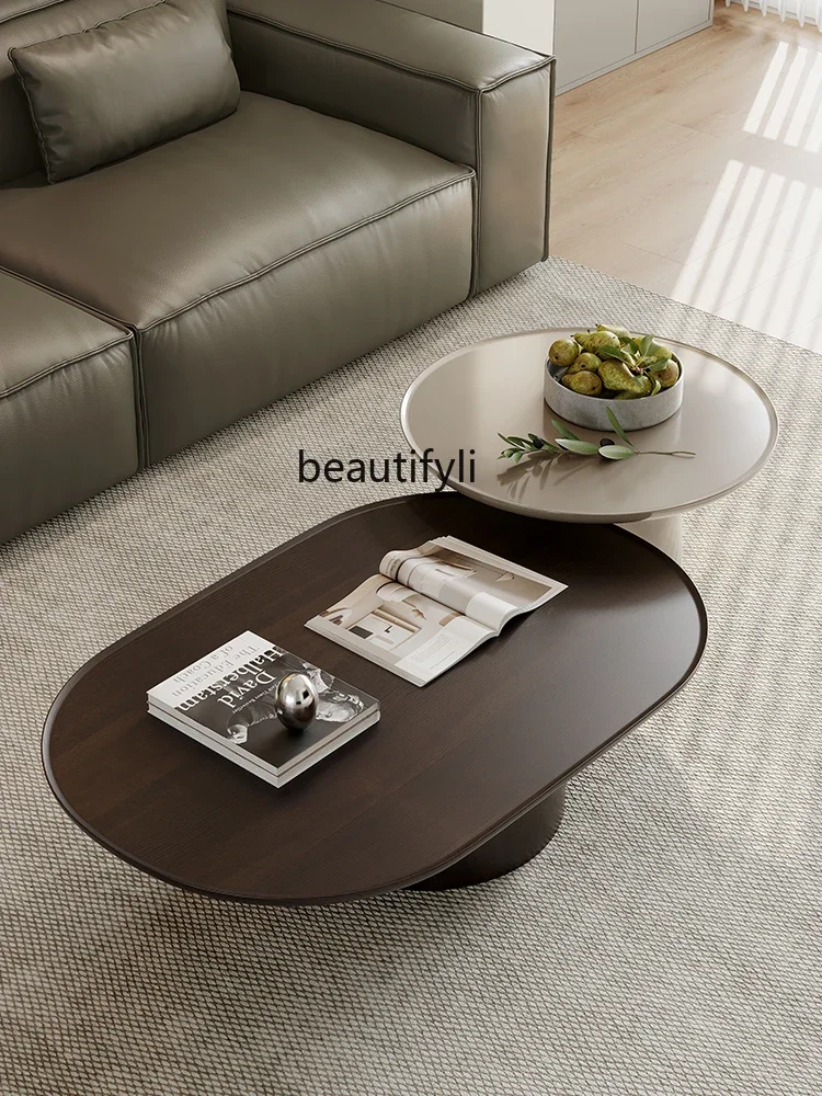 

K185 Italian Living Room Oval Coffee Table Combination Light Luxury Home Modern Minimalistic Designer