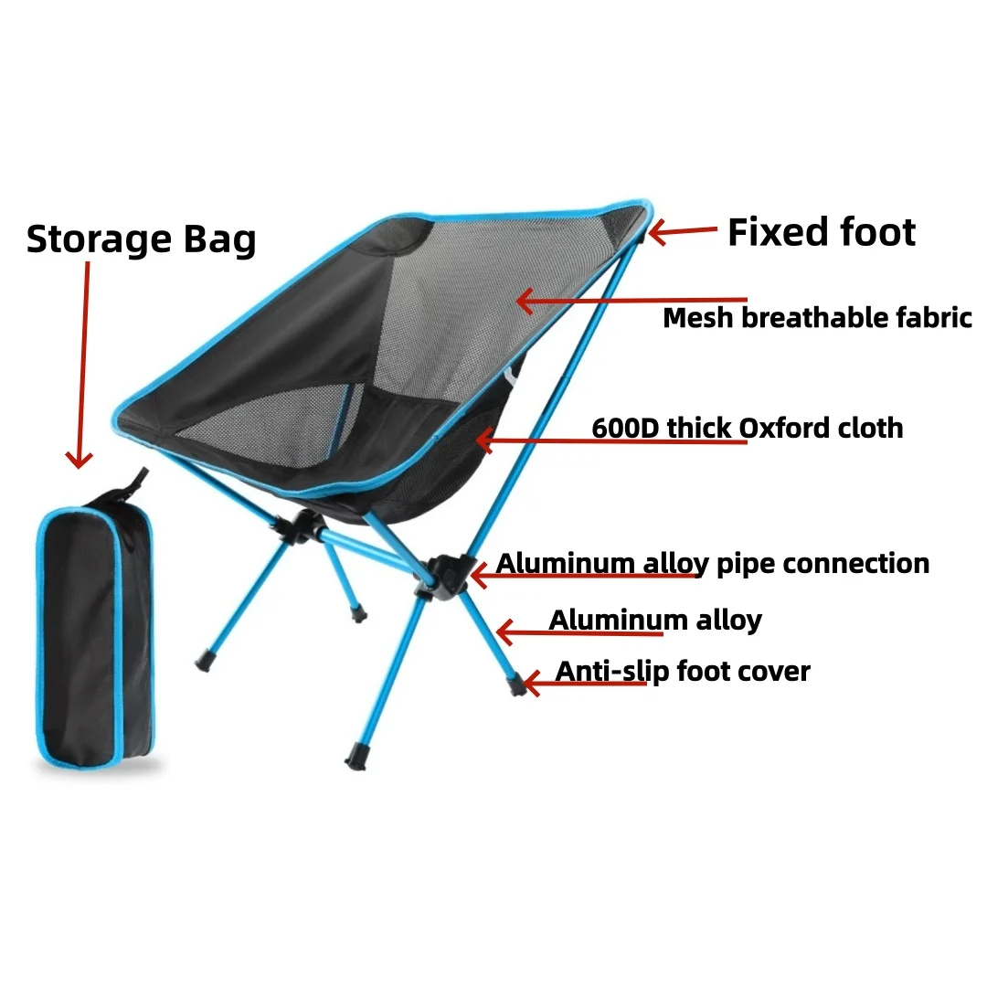 Outdoor Portable Ultralight Foldable Camping Chair Oxford Cloth Seat for Fishing Beach Picnic BBQ Hiking Travel image 6