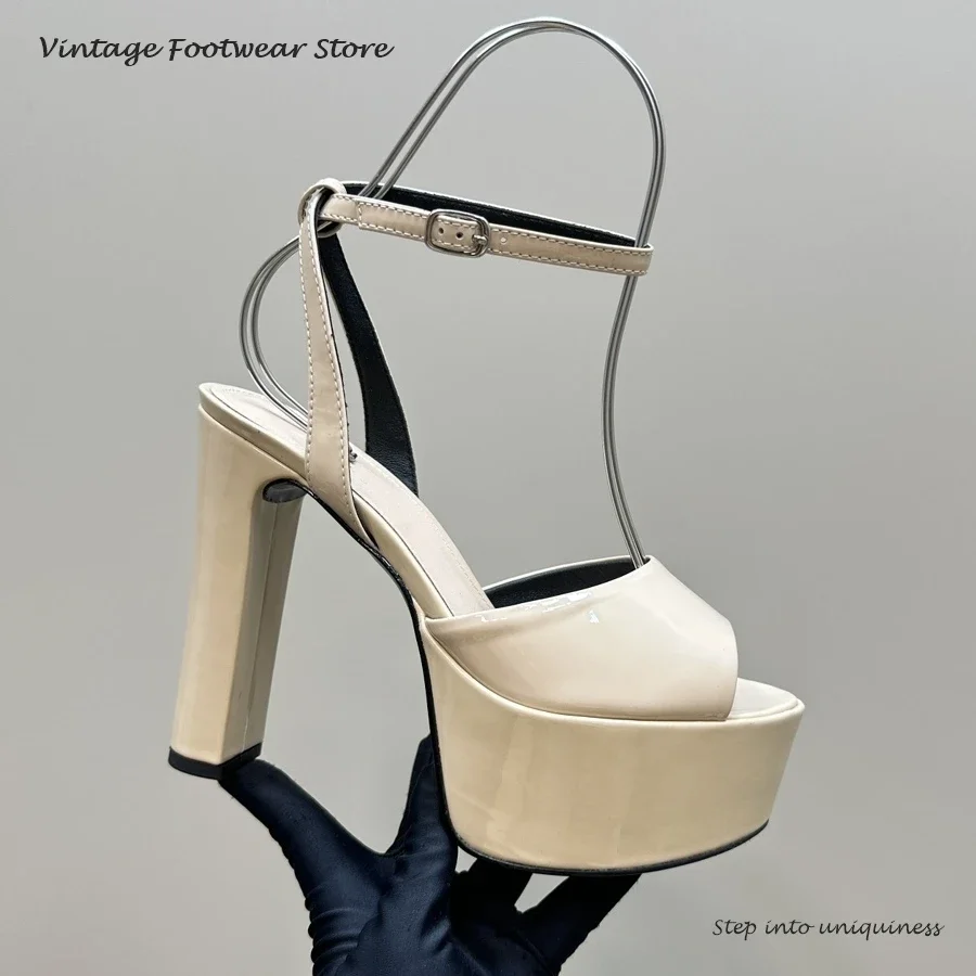 

Винтажные кожаные сандалии на платформе с открытым носком, женская обувь с круглым открытым носком на массивном каблуке, офисные женские вечерние платья, современные сандалии