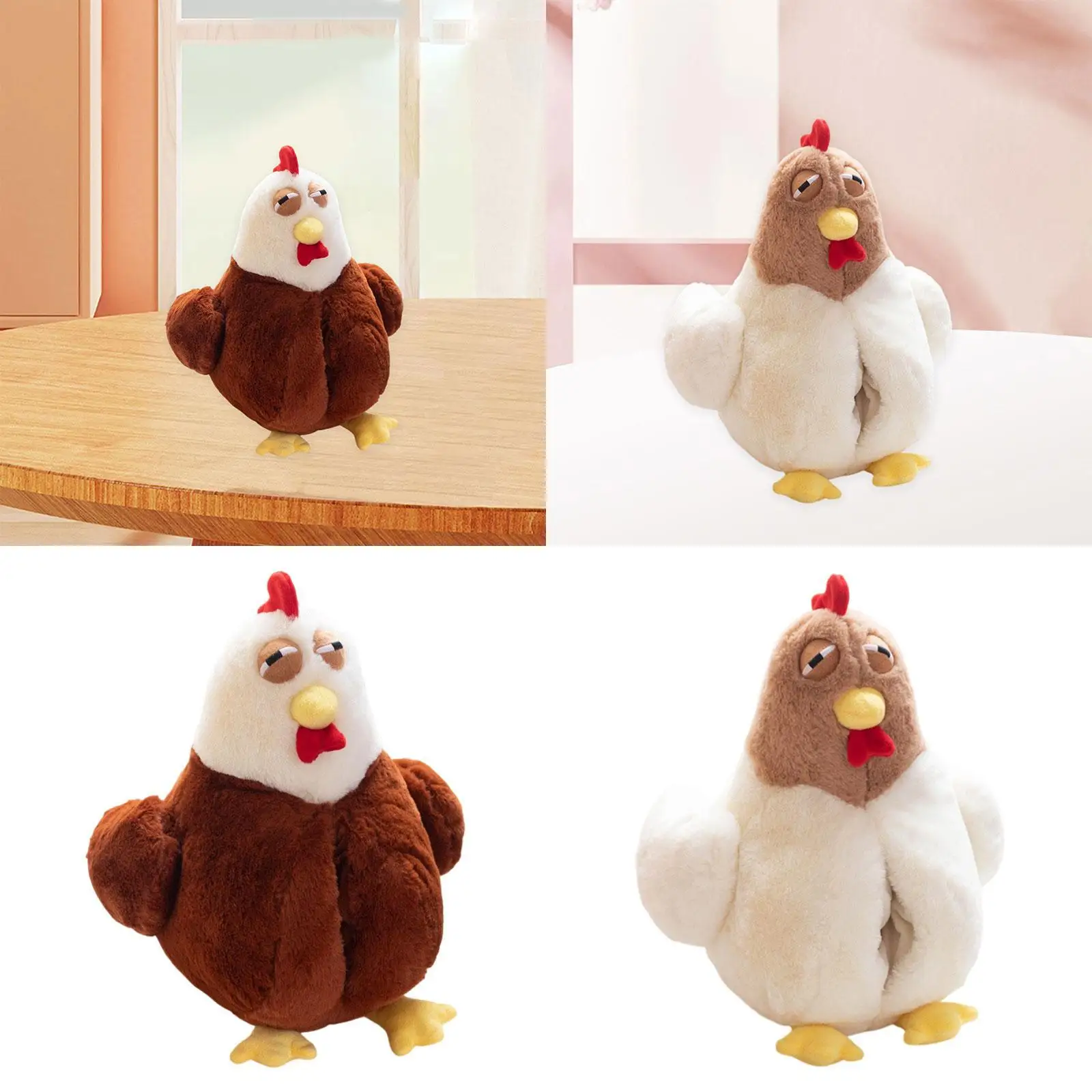 

Chicken Plush Pillow Toy Creative Cute Plush Doll for Festival Chair Sofa