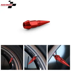 4Pcs Universal Aluminum Styling Tunning Car Tire Valve Stem Cap Spike Shaped Metal Dust Covers Lid for Car Bicycle