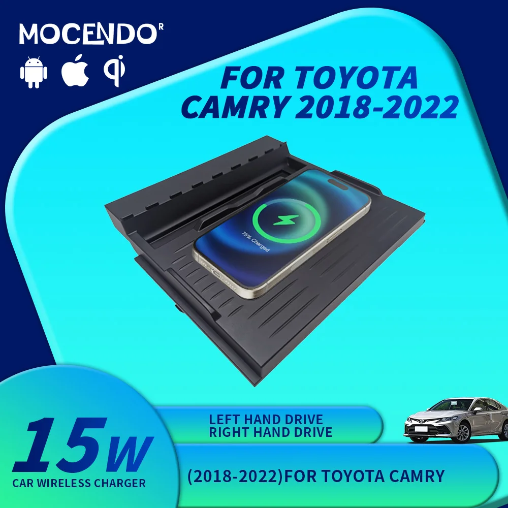 15W Fast Wireless Charger Pad for Toyota Camry 2018-2022 Compatible with iPhone & Samsung - Car Charging Pad