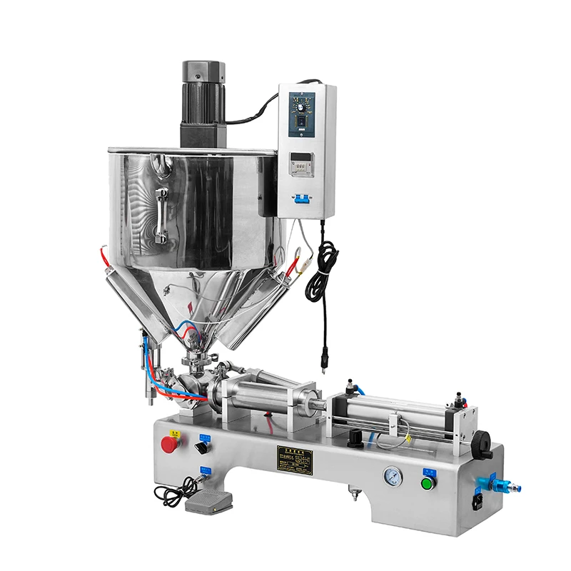 Pneumatic heating and stirring filling machine Paste chili oil edible oil honey filling machine Precise quantitative