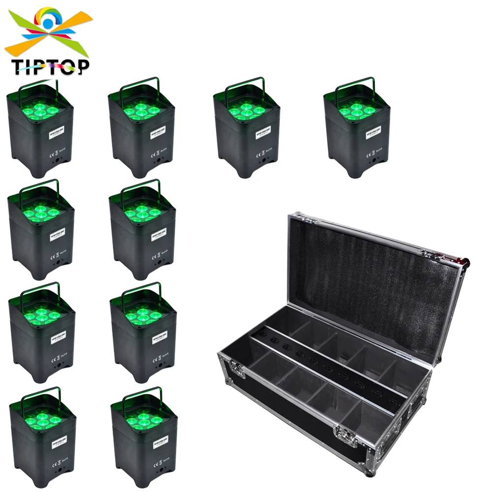 Wireless Battery Par Light Waterproof 6x18w RGBWA+UV 6in1 LED Par Can Light Indoor Silent Stage Par Lighting DMX LED Par