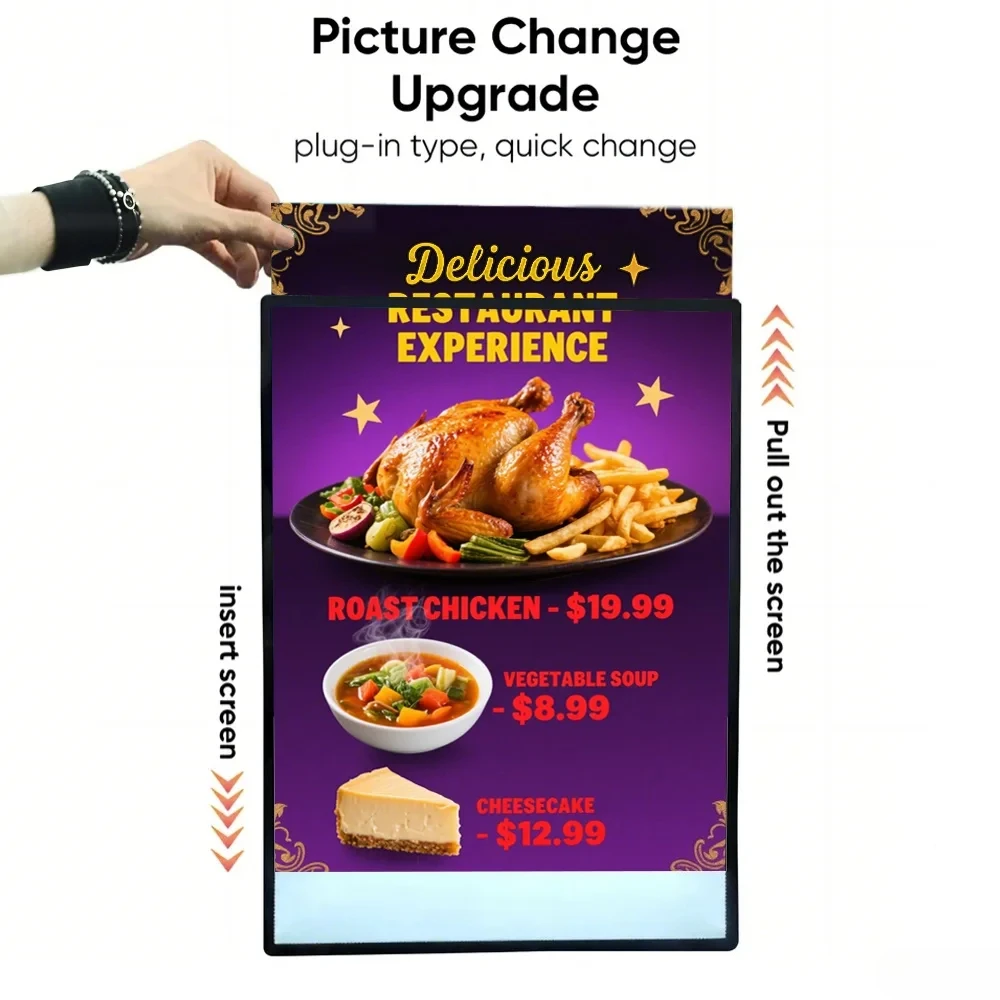 Pubblicità Light Box Segno Lettere personalizzate Menu Board Neon Poste Pannello Logo Stand Insegne sottili acriliche illuminate aziendali