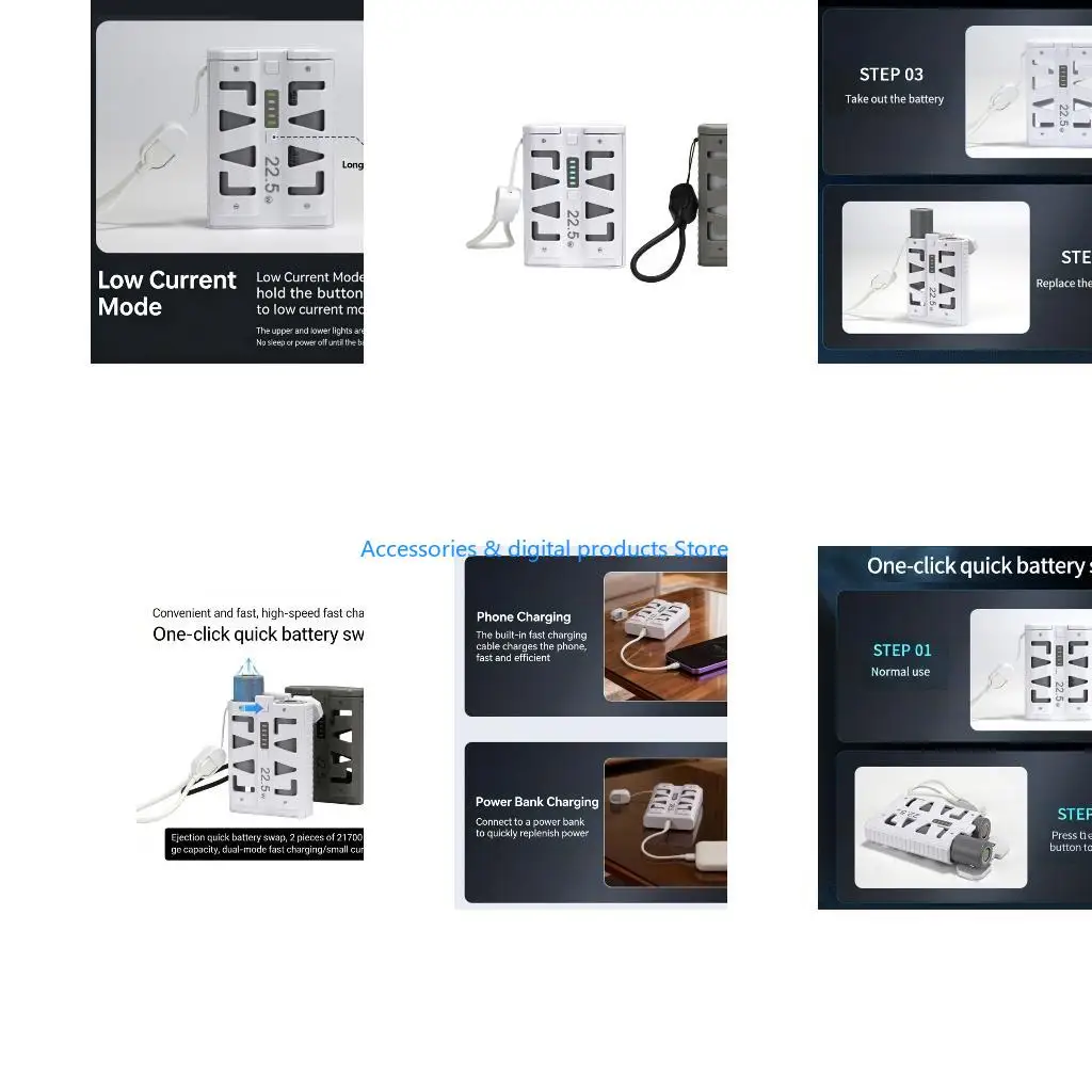 77JD Intelligent PowerBanks Case 22.5W High Efficiency Charging For Diverse Electronics Use