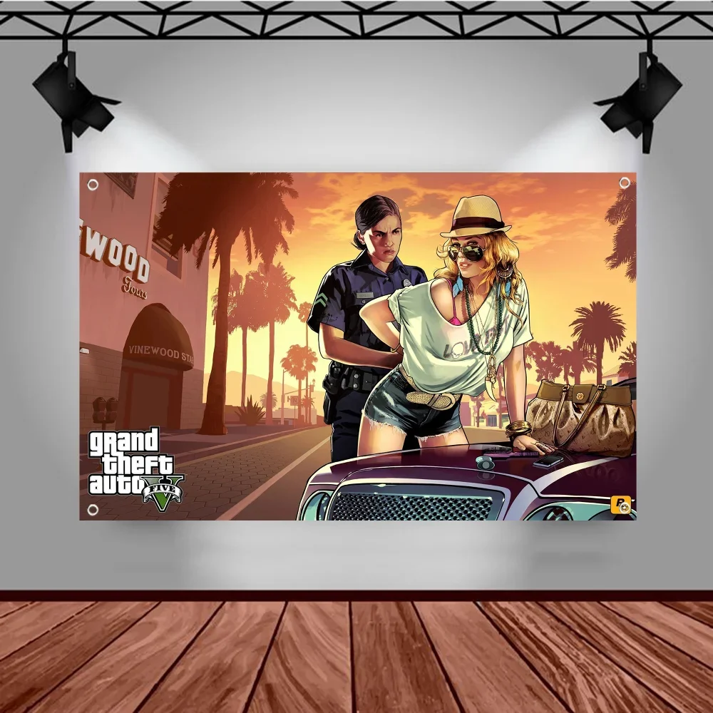 Outdoor Decor GTA 6 G-Grand Theft Auto Flag Outdoor camping yard flag office gym wall dormitory decoration flag