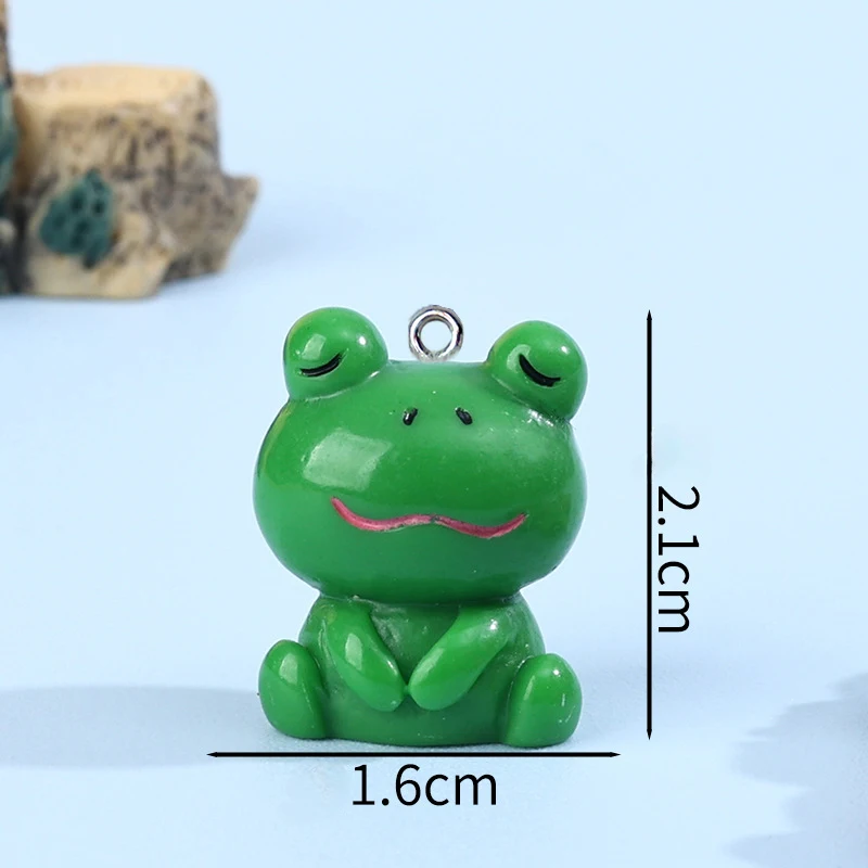 30Pcs 3D Cartoon Kawaii Frog Charms Animal Frog Resin Pendant Earrings Keychains Accessories for DIY Crafts Jewelry Make