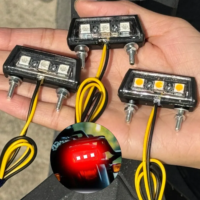 

12V Motorcycle Conversion License Plate LED Light Waterproof Motorcycle License Plate Lights LED Rear Tail Light
