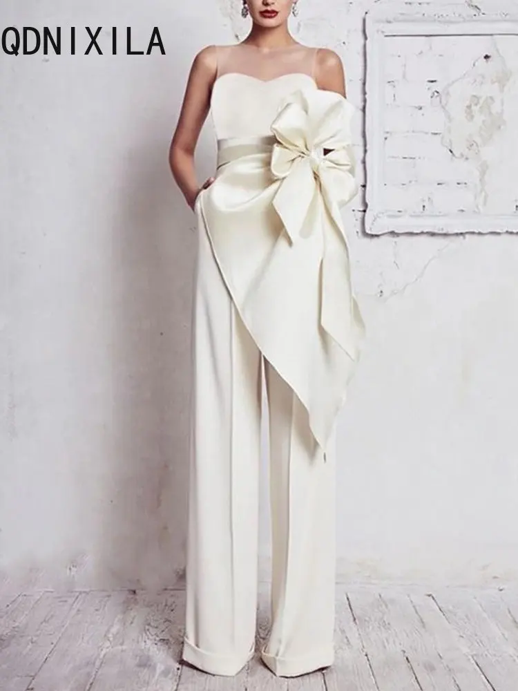 Spring Autumn New in 2020 korean fashion Women\'s Wrap Belt Lotus Slim Jumpsuit jump suits for women Women elegant long jumpsuits