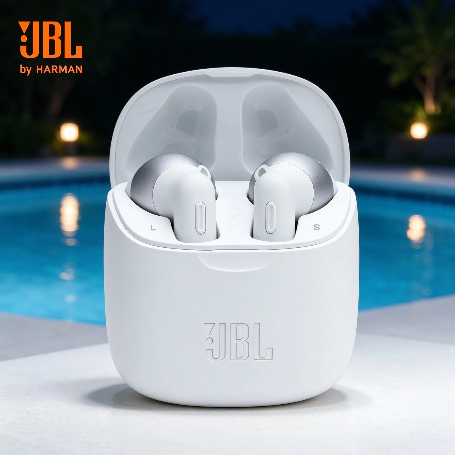 JBL TUNE225TWS Wireless Bluetooth Gaming Earbuds, Noise Cancelling with Transparent Design & Hi-Fi Stereo Sound