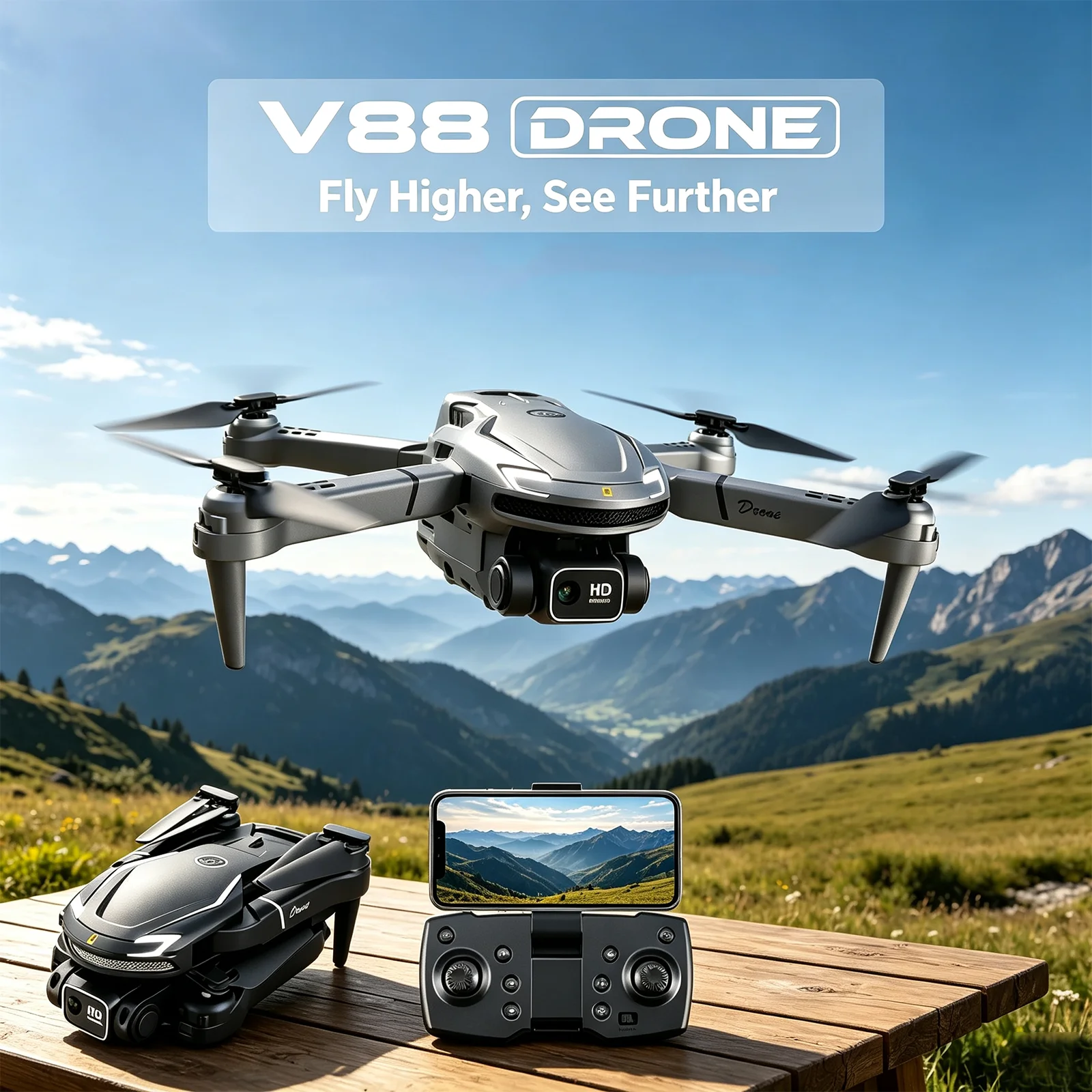 V88 RC Drone 4K Professional HD Camera Security UAV Altitude Hold Helicopter Foldable Quadcopter Kid Gift For Adult Child