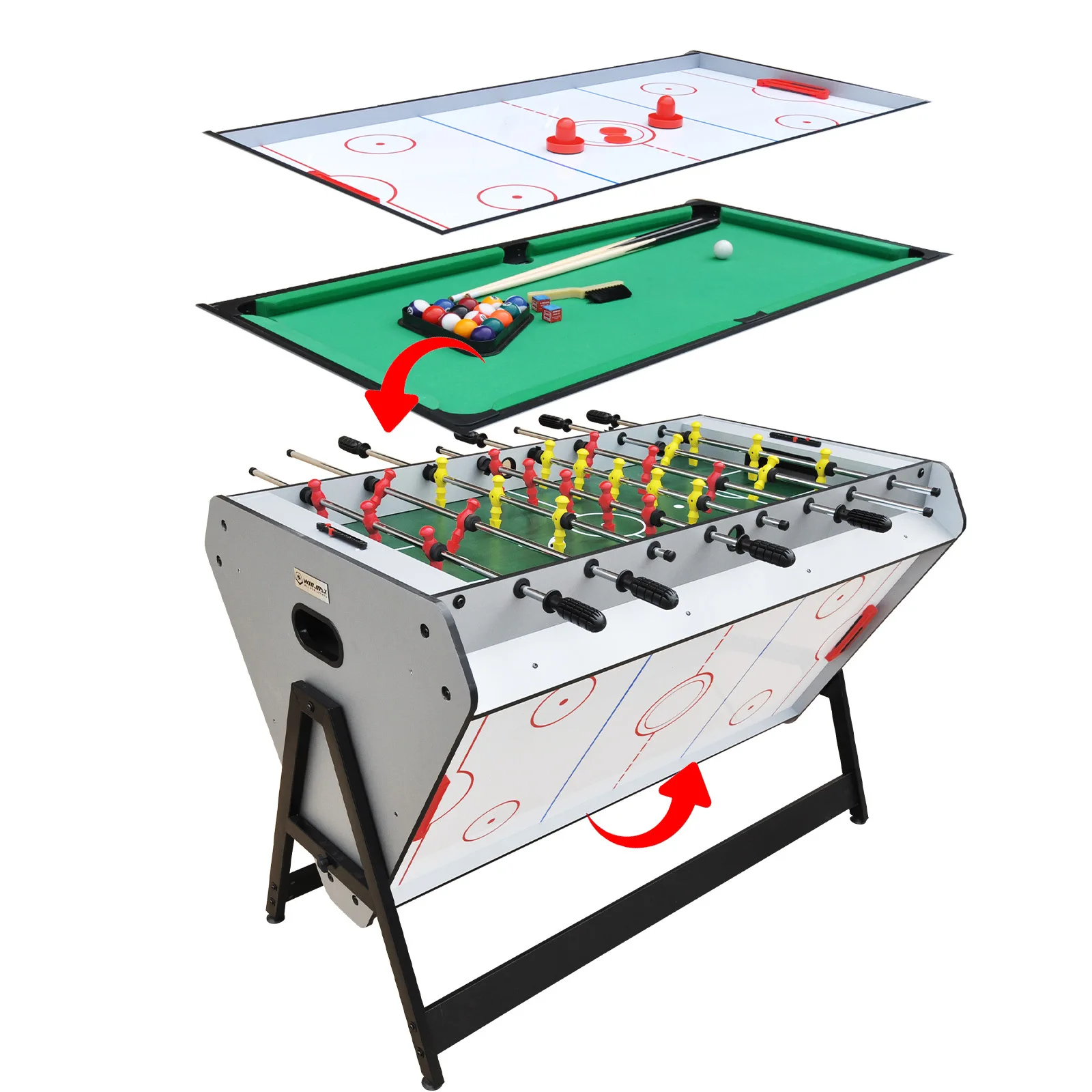 

Лидер продаж, развлекательный спортивный вращающийся стол треугольной формы, воздушный хоккей, футбол, бильярдный бассейн, мульти-игровой стол 3 в 1, хит продаж