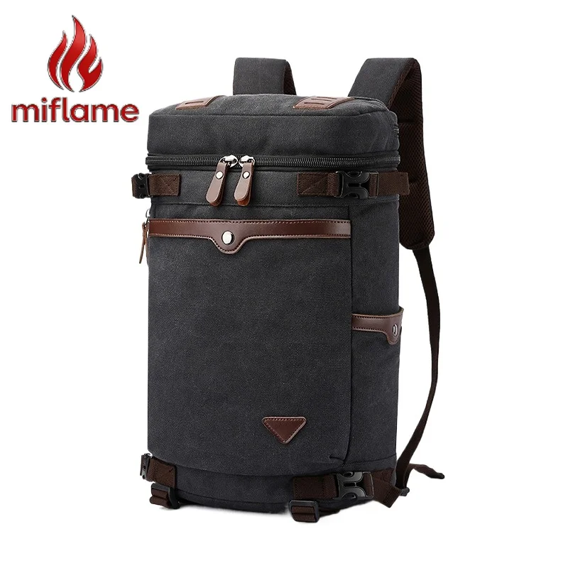 Men's Canvas Backpack Casual Laptop Backpack for Travel Outdoor Lightweight Shoulder Bag Rucksack