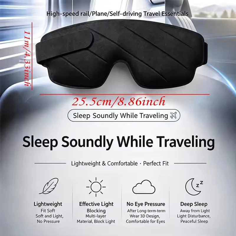 3PCS Mask For Sleep Eye Mask Contoured Cup Blindfold Concave Molded Night Eye Mask Block Out Light with Women Men Adjustable﻿ ﻿ view 6