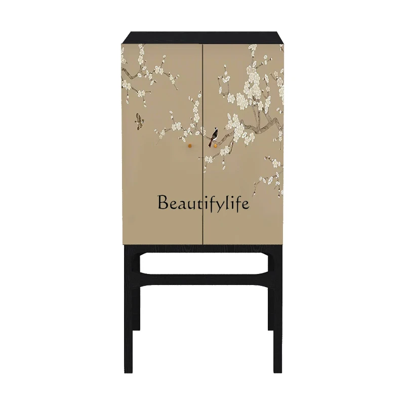 

Chinese Solid Wood Side Cabinet Custom Storage Household Modern Light Luxury Household Entrance Cabinet