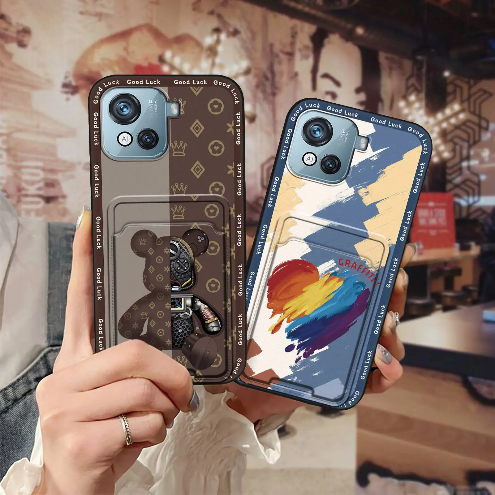 Full wrap Soft case Phone Case For Blackview Oscal C80 Graffiti Anti-knock Card bag Durable Shockproof Silicone TPU