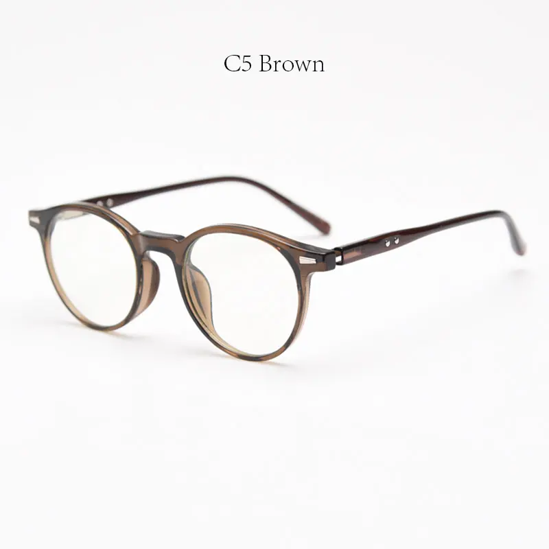 Mimiyou TR90 Nieten-Rundbrillengestell für Damen Vintage Anti-Blaulicht Optische Brillen für Herren Brillengestell UV400 Computerbrille – Detail 18