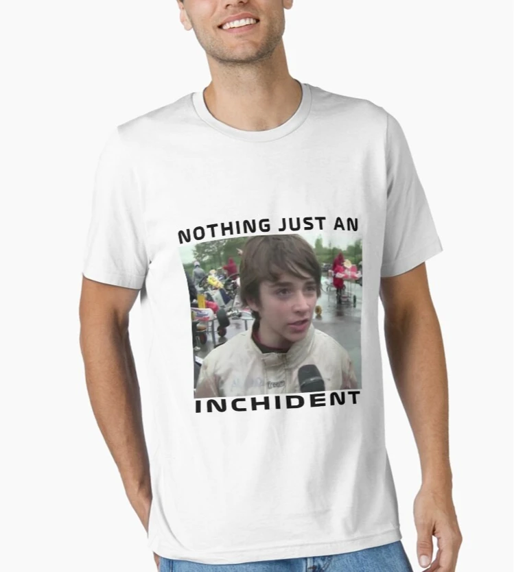 

Just An Accident Pattern Print Spring and Autumn Men and Women with The Same Short-sleeved Soft Breathable Cotton T-shirt