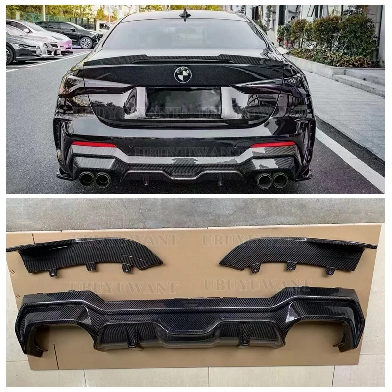 For BMW G22 G23 Car Rear Bumper Lip Spoiler Diffuser For BMW 4 Series G22 G23 425i 430i M440i M Sport Rear Diffuser CARBON 2020+