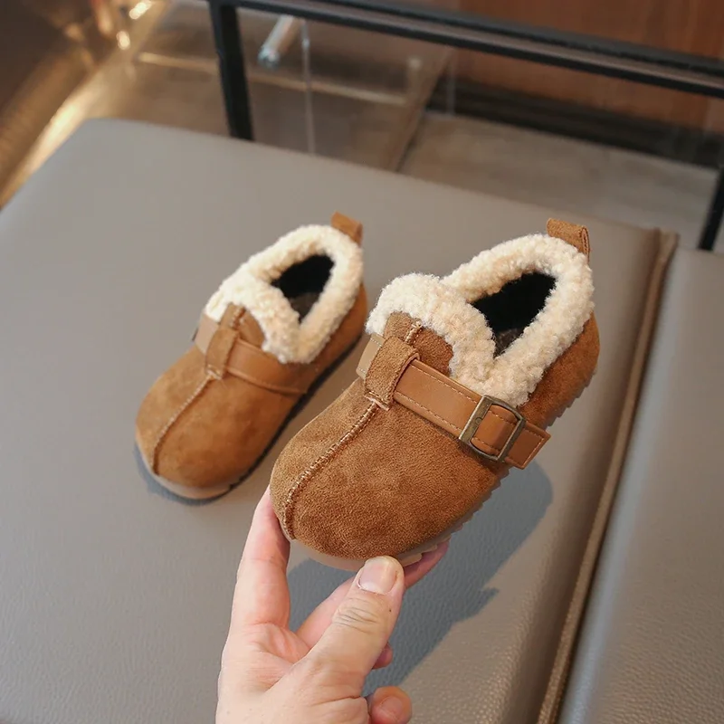 *Soft Warm/Lightweight Students Walking Boots Baby Girls Autumn/winter Fashion New Velvet Thick-soled Cute One-piece Snow Boots