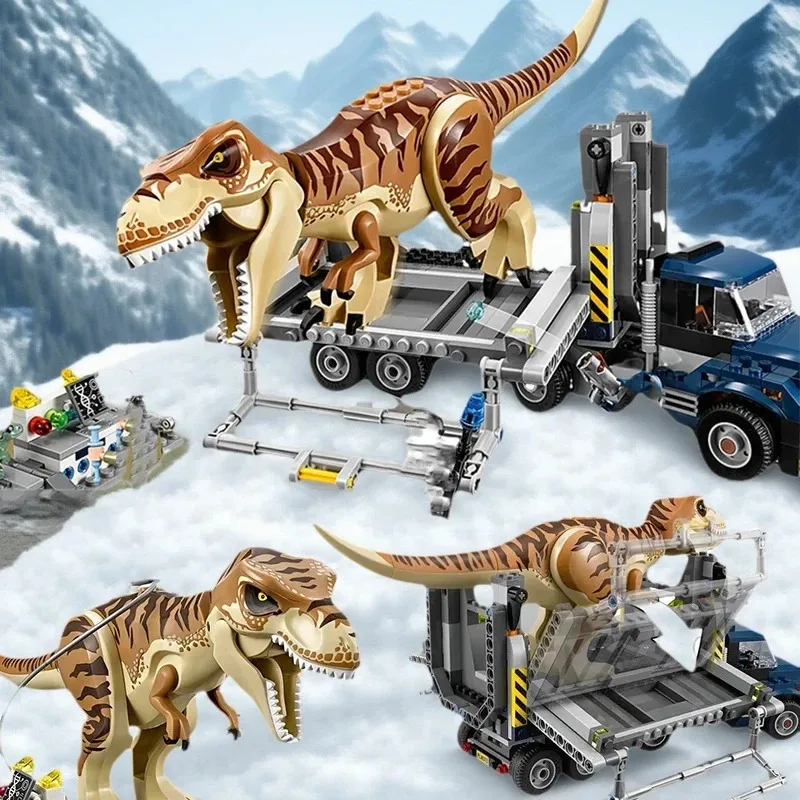 Compatible Brands Brick Sets Dinosaur Series Building Blocks 75933 T. rex Transport Car Truck MOC World Park Toys for Kids Gifts